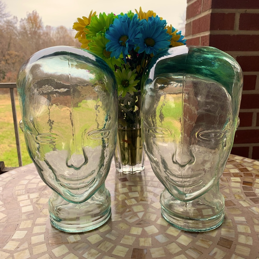 Beautiful Vintage Portugal Glass Head Mannequin